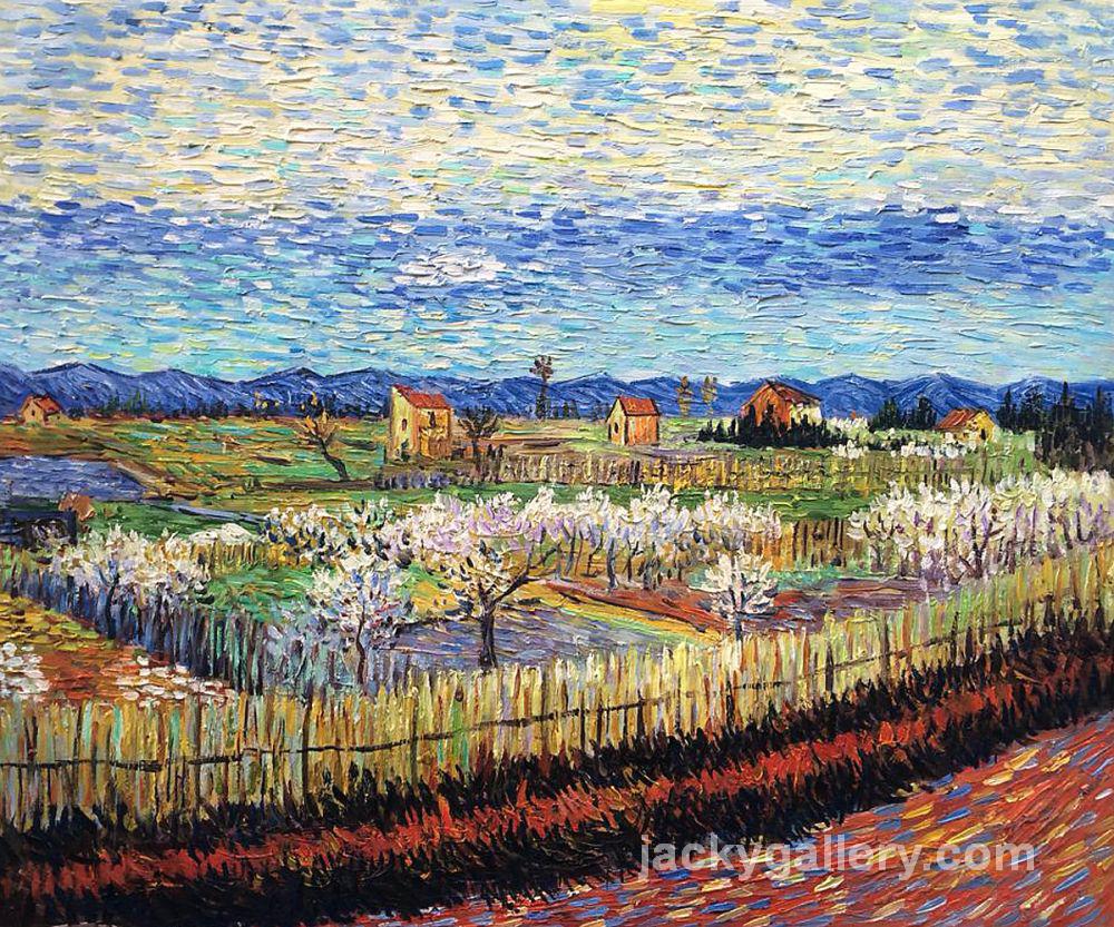 Peach trees in Blossom, Van Gogh painting - Click Image to Close